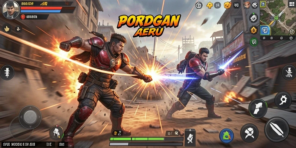 Screenshot gameplay 888IDR menampilkan aksi pertarungan yang seru.