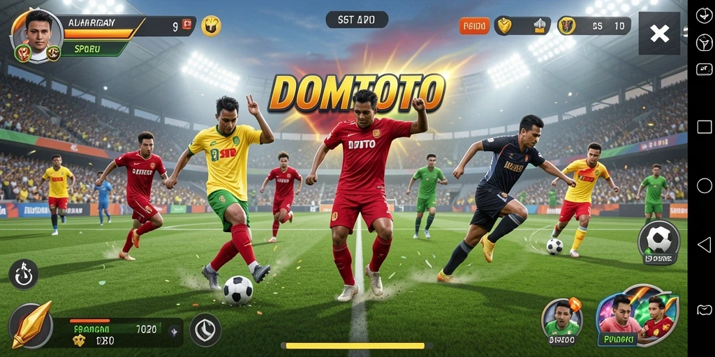 Screenshot menampilkan pemain beraksi di turnamen olahraga.