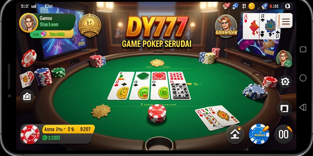 Tampilan gameplay Poker DY777 yang mendebarkan dan interaktif.