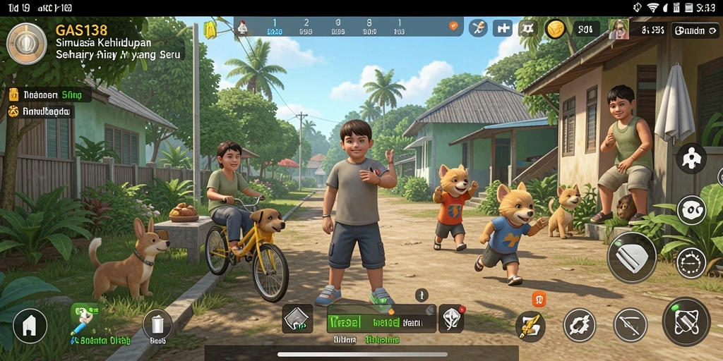 Tampilan gameplay GAS138 yang menggambarkan keseharian karakter.
