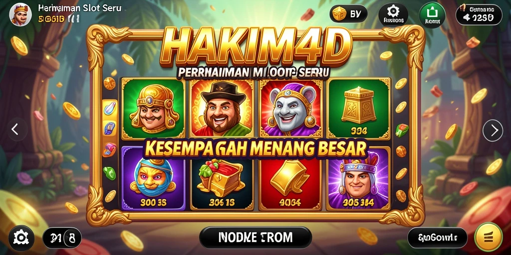 Tampilan menarik gameplay HAKIM4D dengan tema Slot yang beragam.