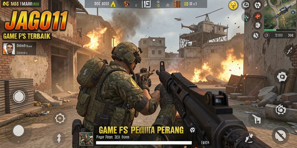 Tangkapan layar menunjukkan gameplay menegangkan dari JAGO11 dengan aksi tembak-tembakan yang mendebarkan.