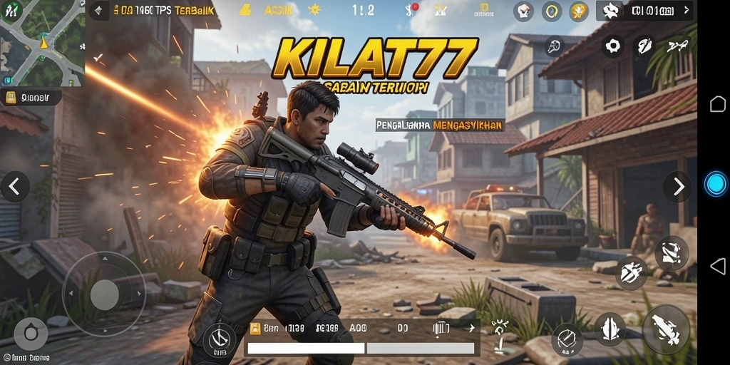 Screenshot gameplay KILAT77 dengan adrenalin tinggi dalam pertempuran TPS.