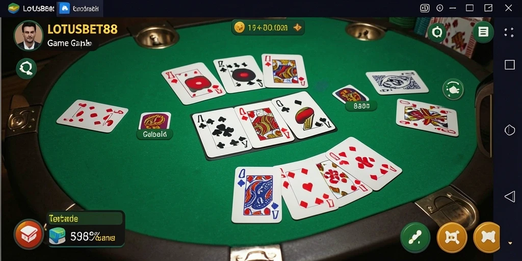 Tampilan gameplay LOTUSBET88 yang menarik saat bermain Gaple.