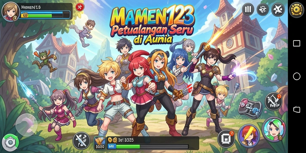 Gameplay MAMEN123 yang penuh aksi dan karakter Anime yang menarik.