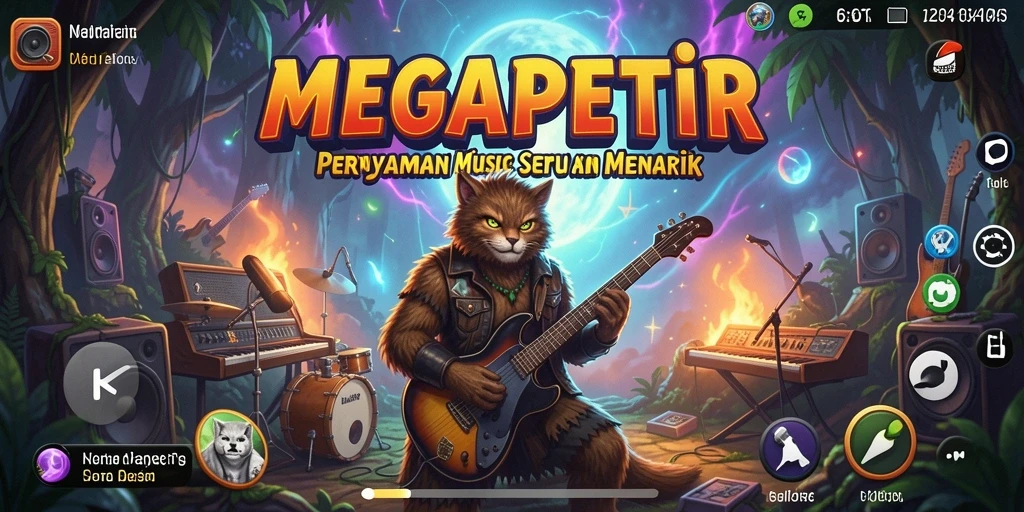 Tampilan gameplay MEGAPETIR yang penuh warna dan interaktif.