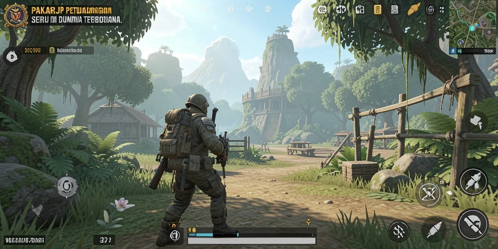 Tampilan gameplay PAKARJP di dunia terbuka yang indah.