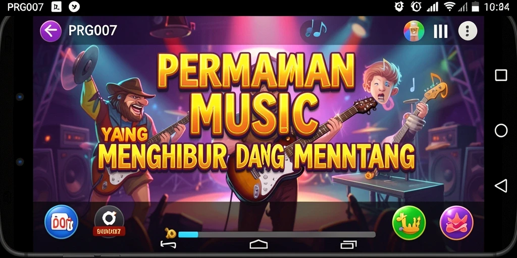 Tampilan gameplay PRG007 yang penuh warna dan ritme.