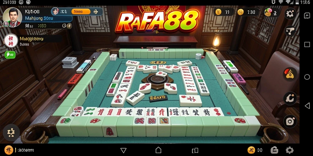 Screenshot utama RAFA88 menampilkan aksi seru permainan Mahjong.