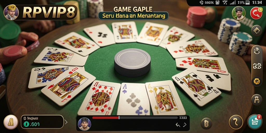 Tampilan gameplay RPVIP8 yang menarik saat bermain Gaple.