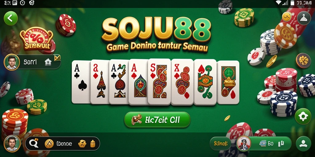 Tampilan menarik dari gameplay SOJU88 dalam permainan Domino.