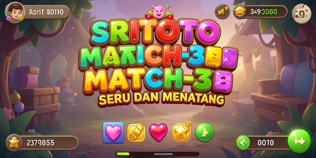 Tampilan gameplay seru SRITOTO dengan berbagai tantangan Match-3.