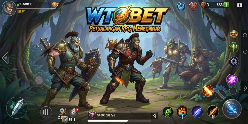 Screenshot <strong>WTOBET</strong> menampilkan aksi pertarungan seru di dunia fantasi.